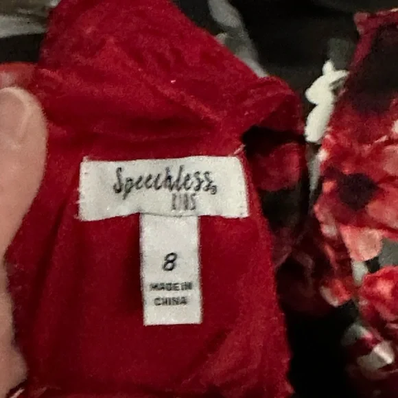 GORGEOUS girls Christmas dress floral skirt red lace top size 8 by Speechless - Picture 9 of 9